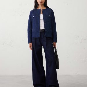 Витрина denim collarless jacket
