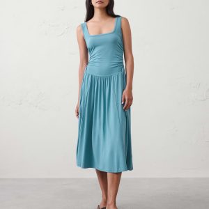 Витрина knit shirred waist midi dress