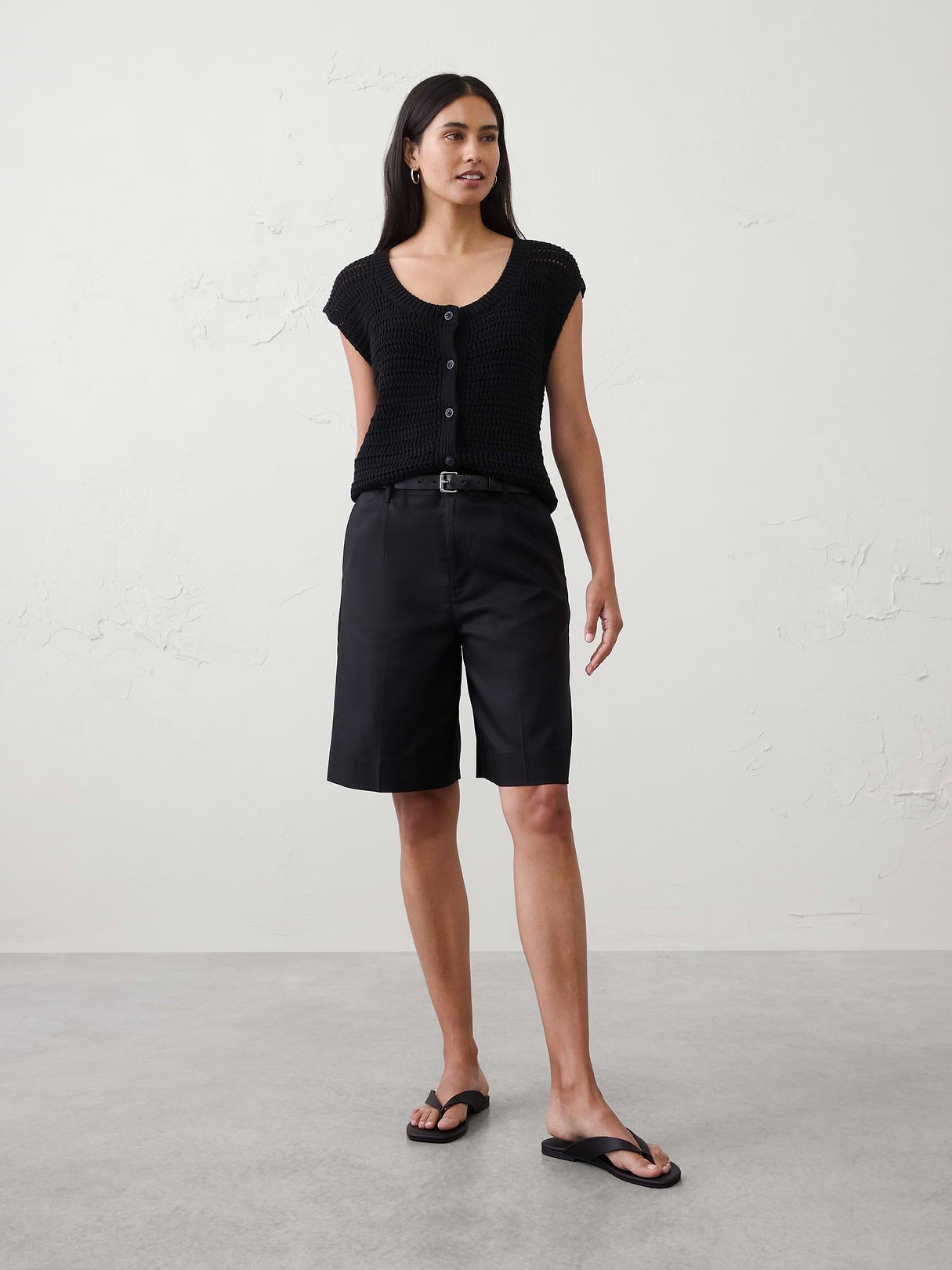 high rise twill bermuda short high rise twill bermuda short