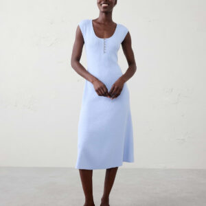 cotton ribbed midi sweater dress
