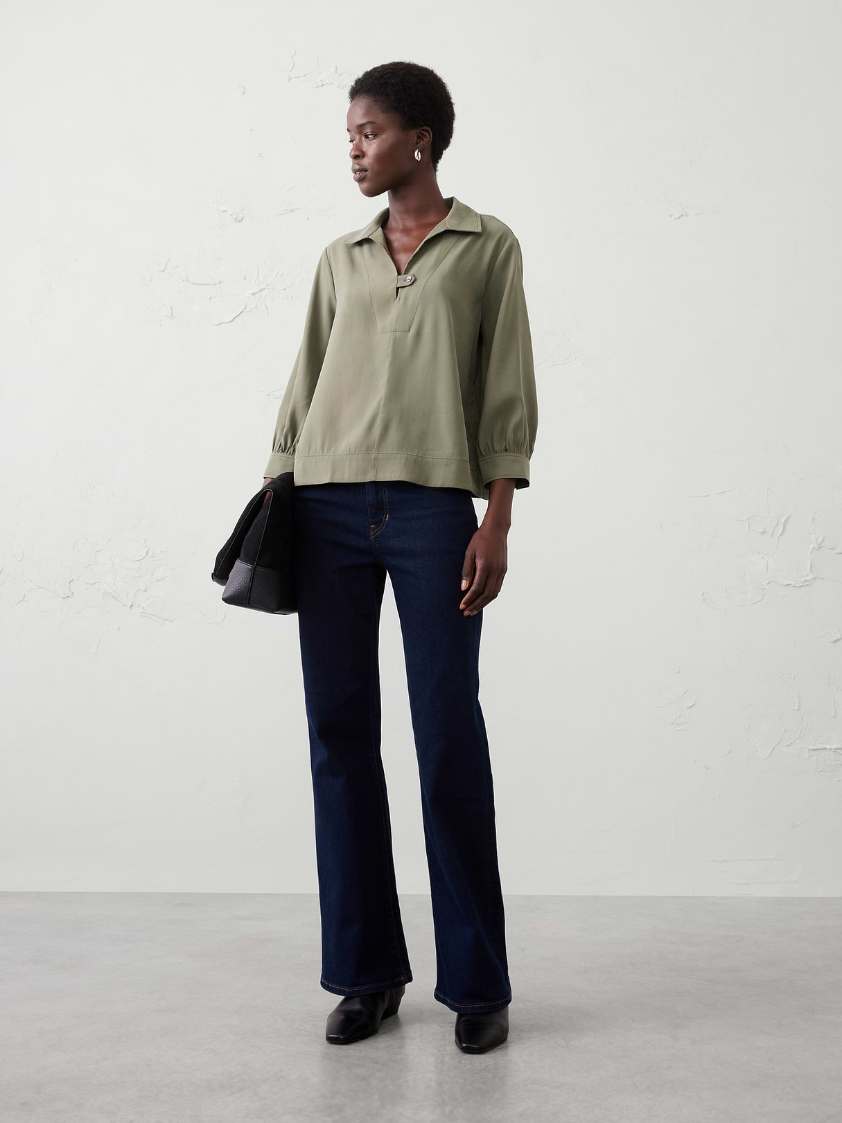 collared tab pullover top collared tab pullover top