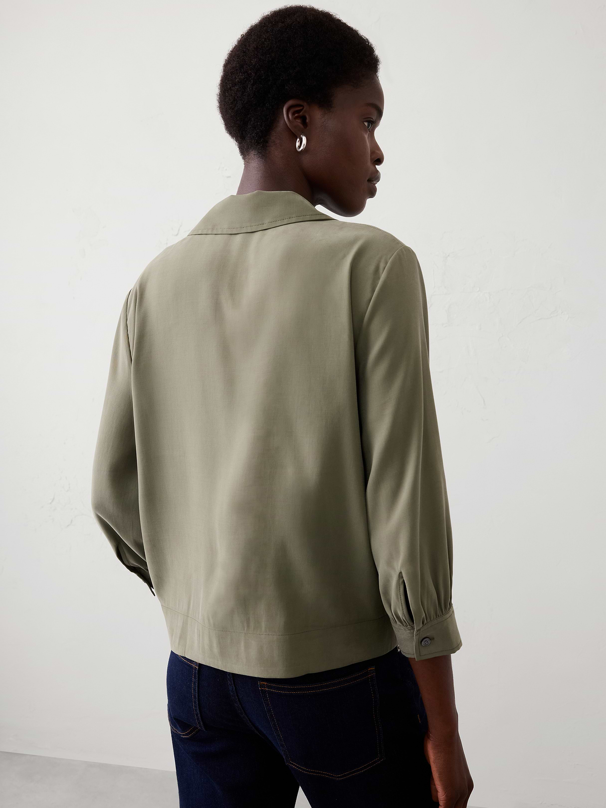 collared tab pullover top collared tab pullover top