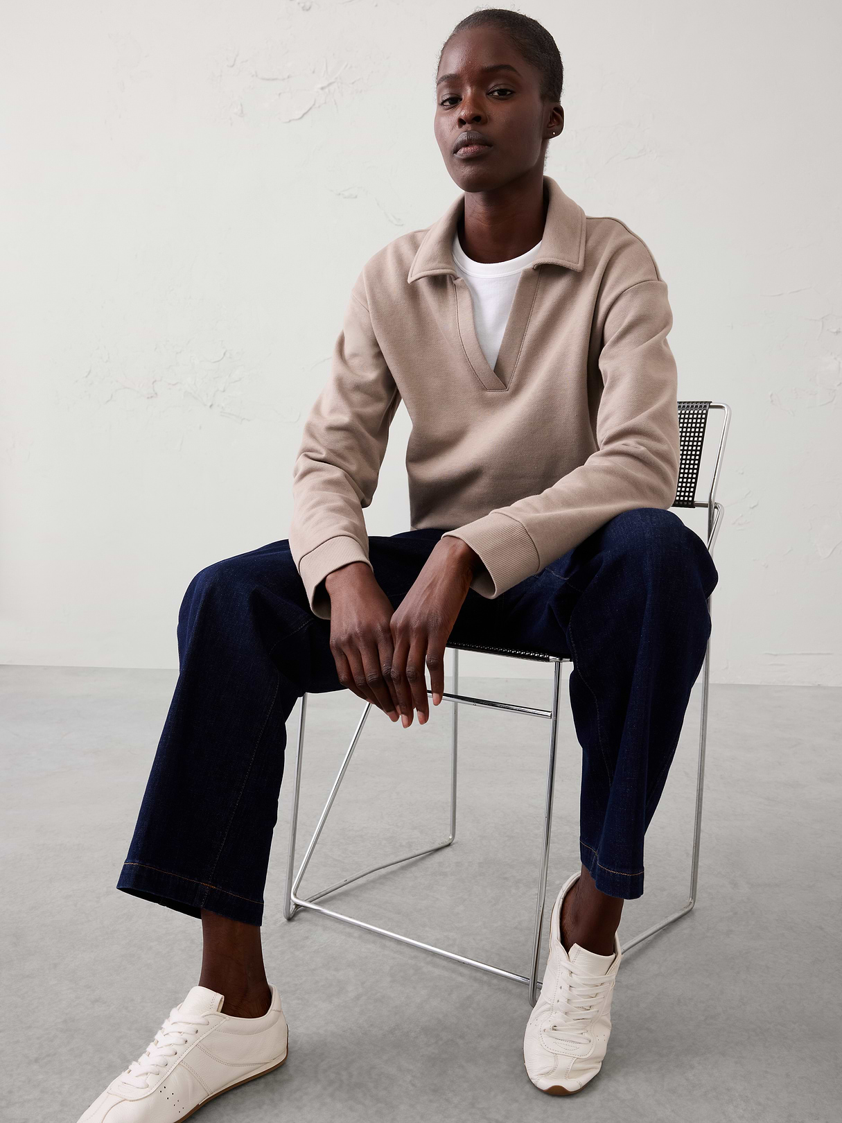 fleece collared sweatshirt fleece collared sweatshirt