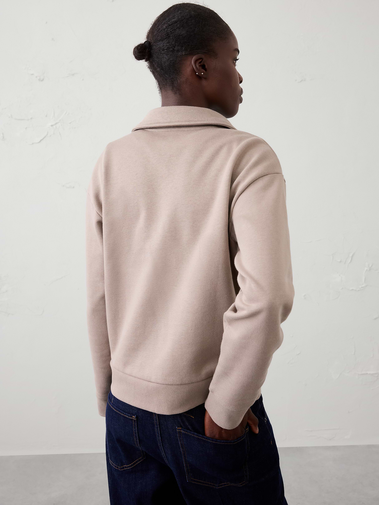 fleece collared sweatshirt fleece collared sweatshirt