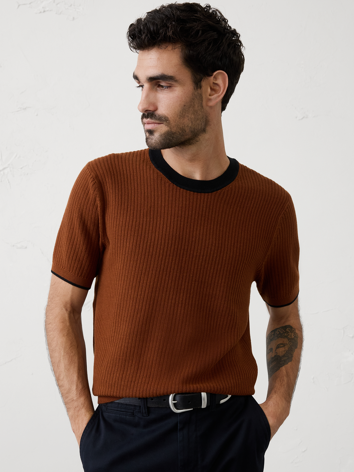 contrast collar sweater top contrast collar sweater top