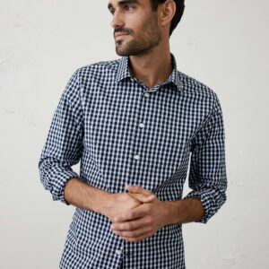 slim fit untucked dress shirt