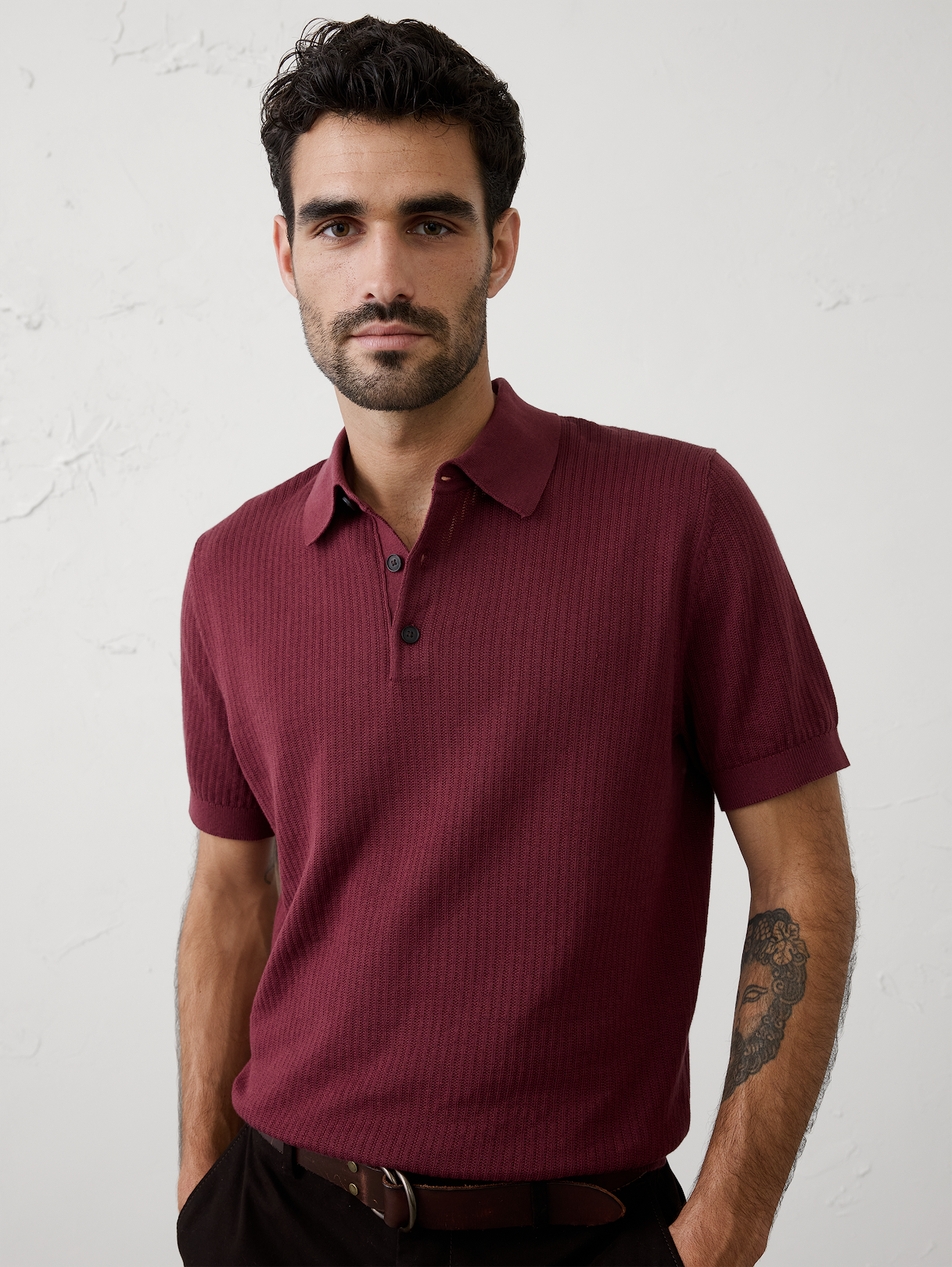 textured sweater polo textured sweater polo