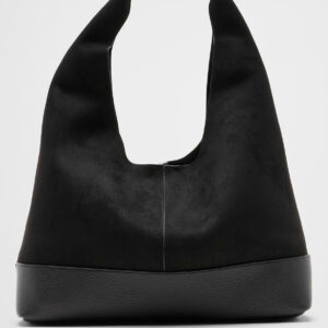 vegan suede mixed media medium slouchy tote