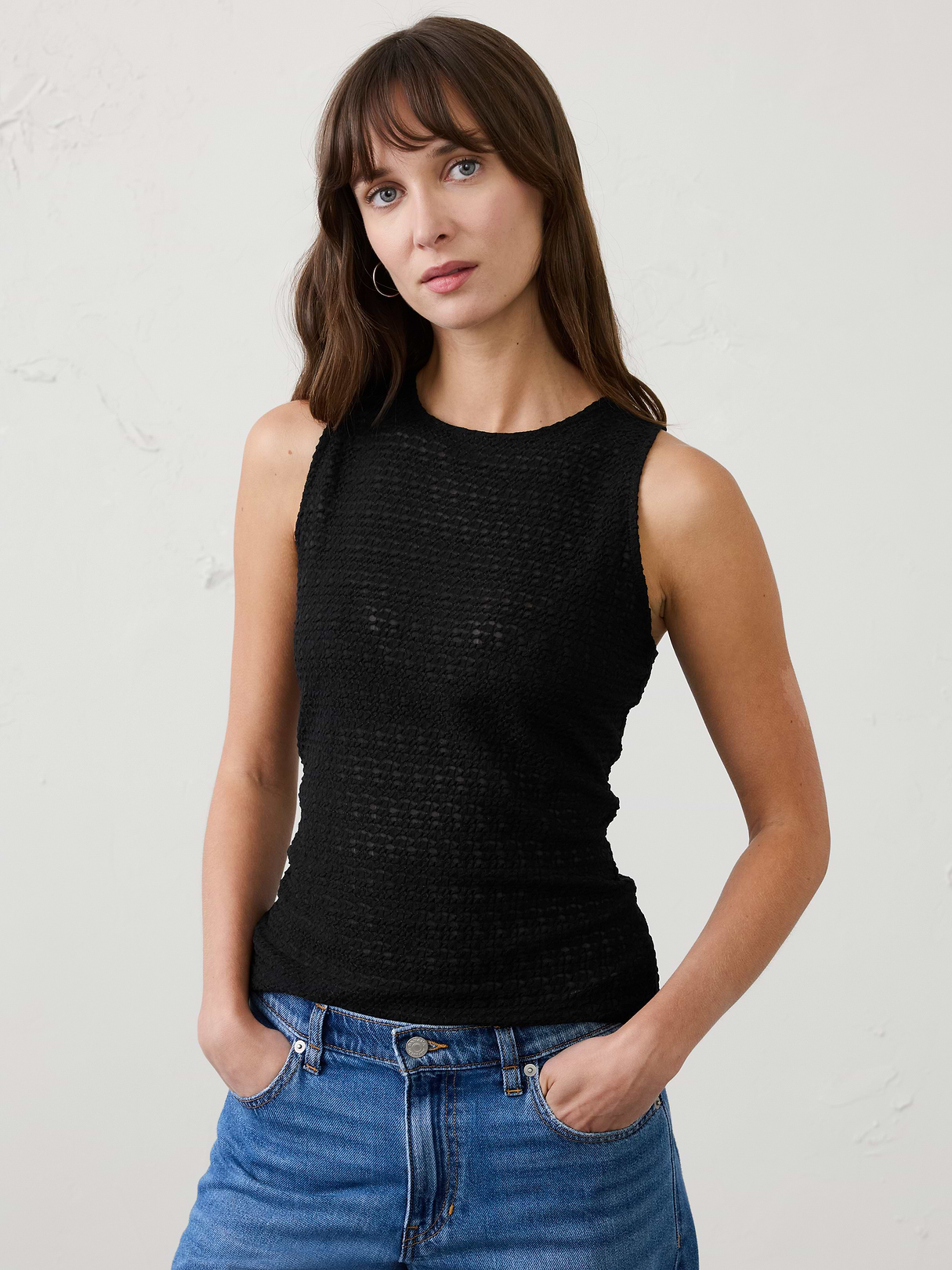 sheer jaquard tank sheer jaquard tank