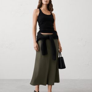 Витрина sheen twill pull on midi skirt
