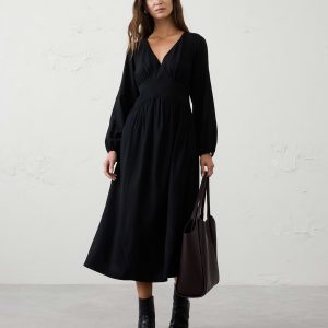 arched yoke midi dress