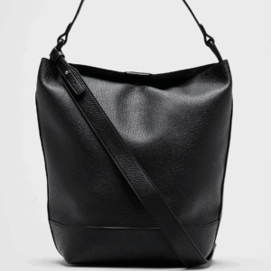 vegan leather suede bucket tote