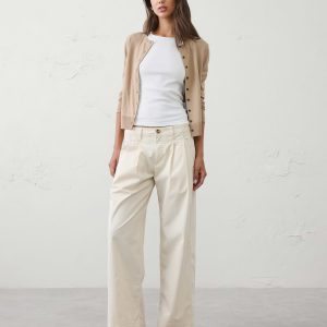 Витрина straight mid rise twill pleated pant
