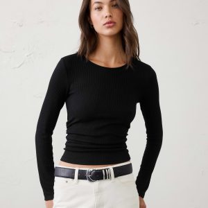 Витрина soft luxe ribbed shirred waist top