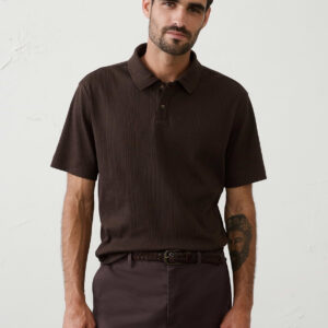 standard fit light pointelle polo