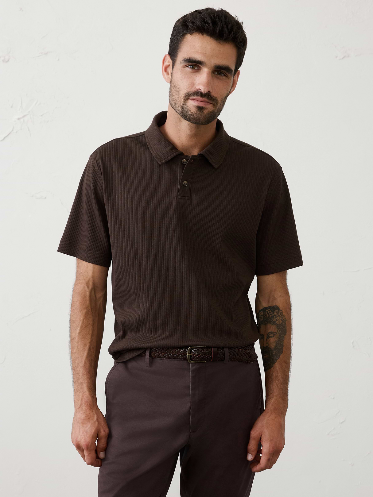 standard fit light pointelle polo standard fit light pointelle polo