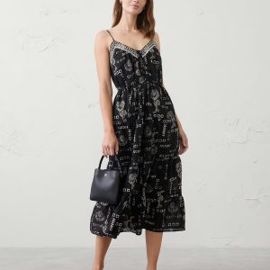 Витрина strappy embroidered tiered midi dress