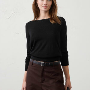merino wool boat neck sweater