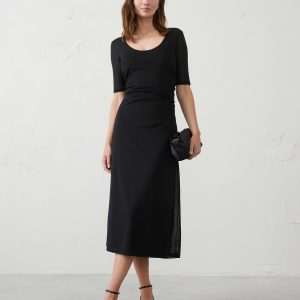 Витрина mesh scoop neck midi dress