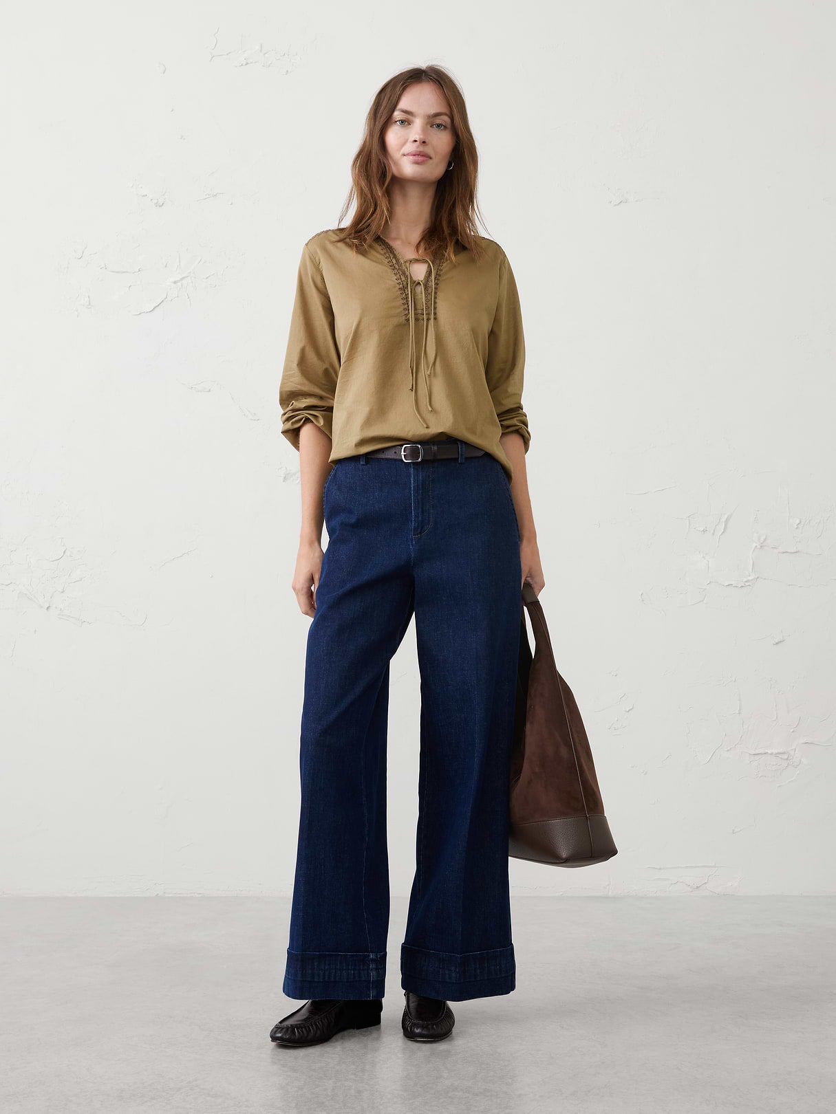 collared front tie top collared front tie top