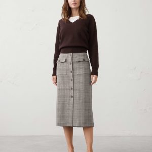 Витрина button front midi skirt