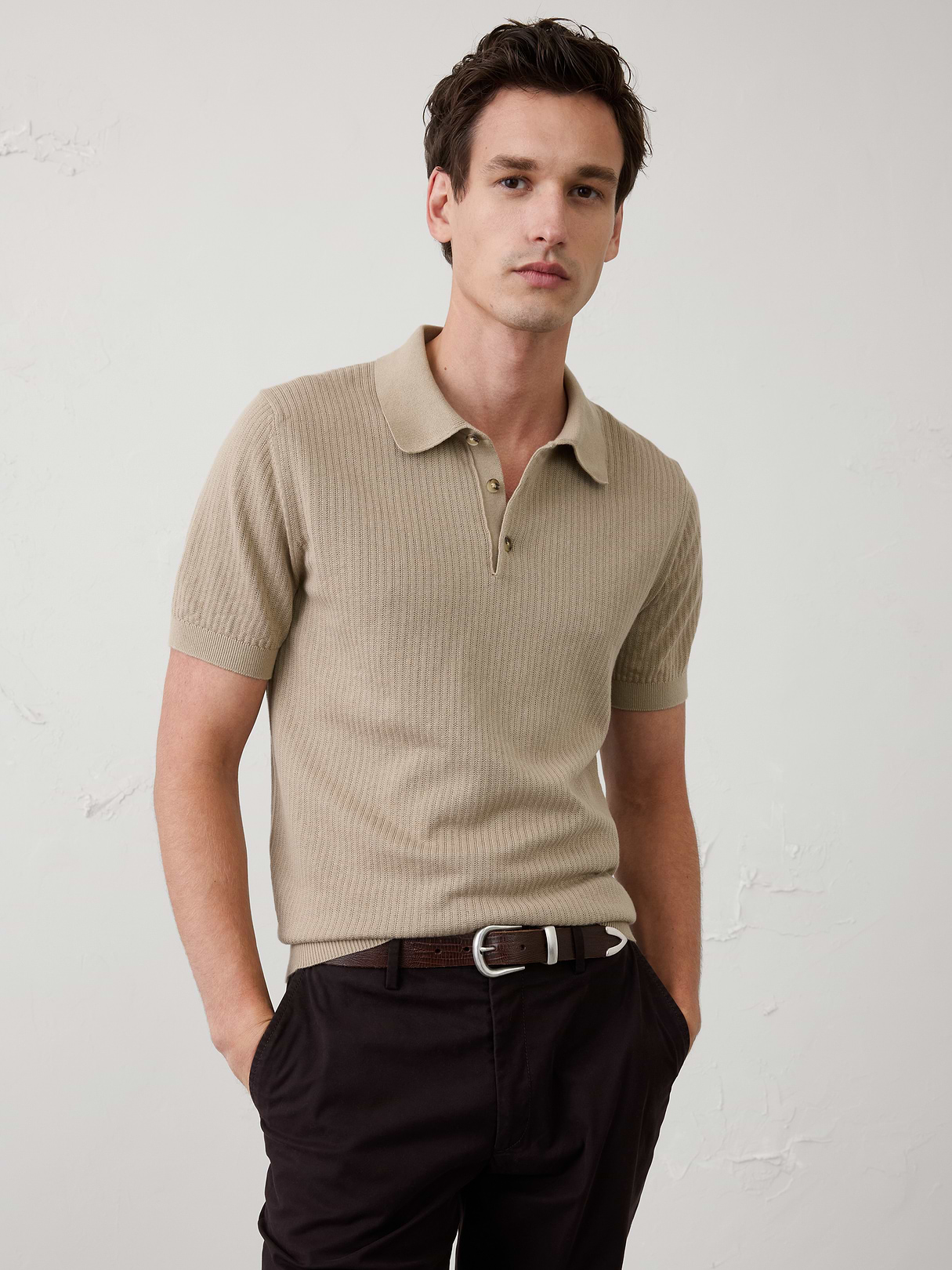 textured sweater polo textured sweater polo