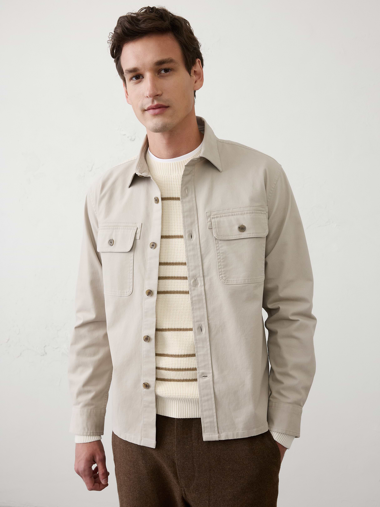 standard fit heritage cotton twill overshirt standard fit heritage cotton twill overshirt