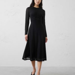Витрина mesh ruched bodice maxi dress
