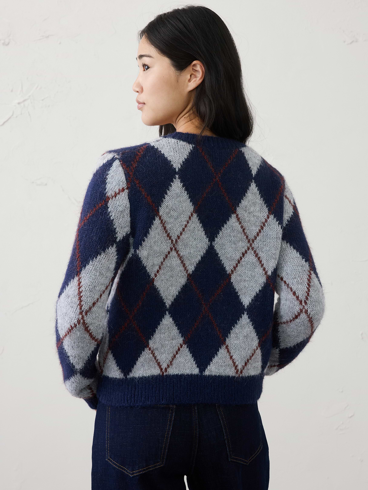 plush argyle sweater plush argyle sweater