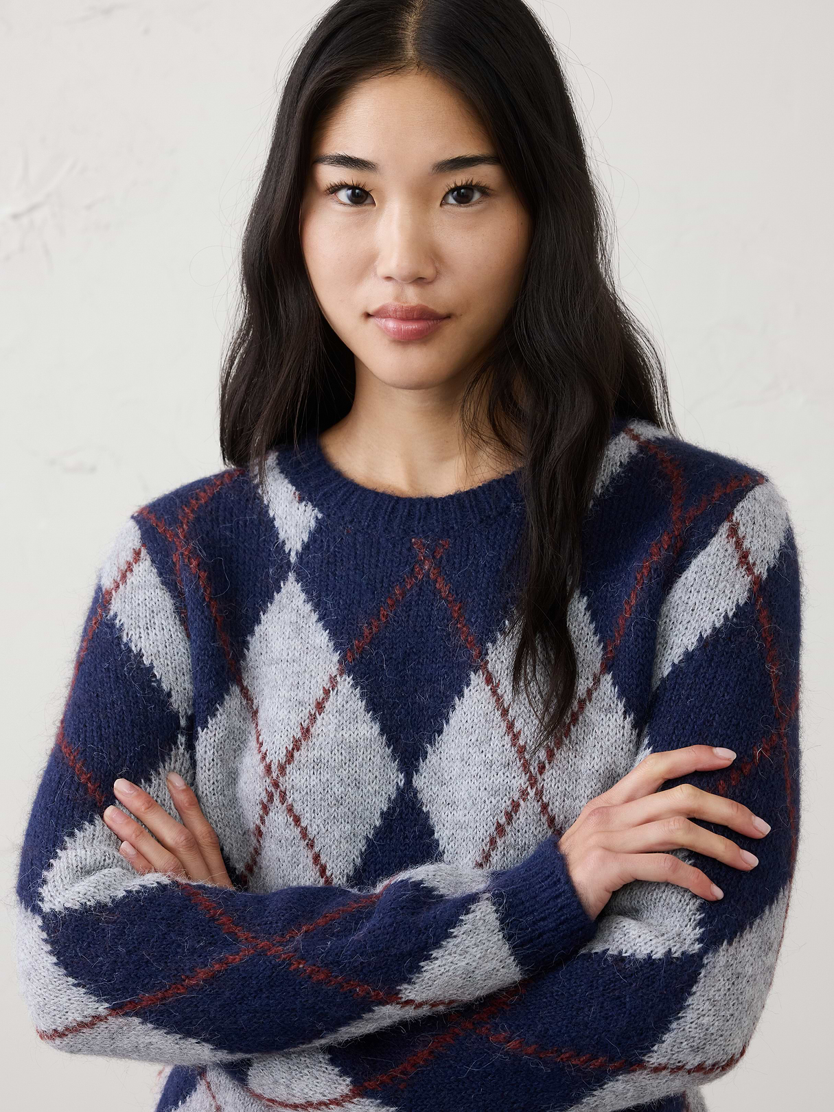 plush argyle sweater plush argyle sweater