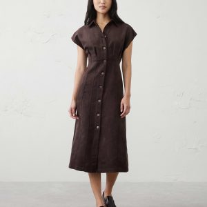 Витрина vegan suede seamed midi shirtdress