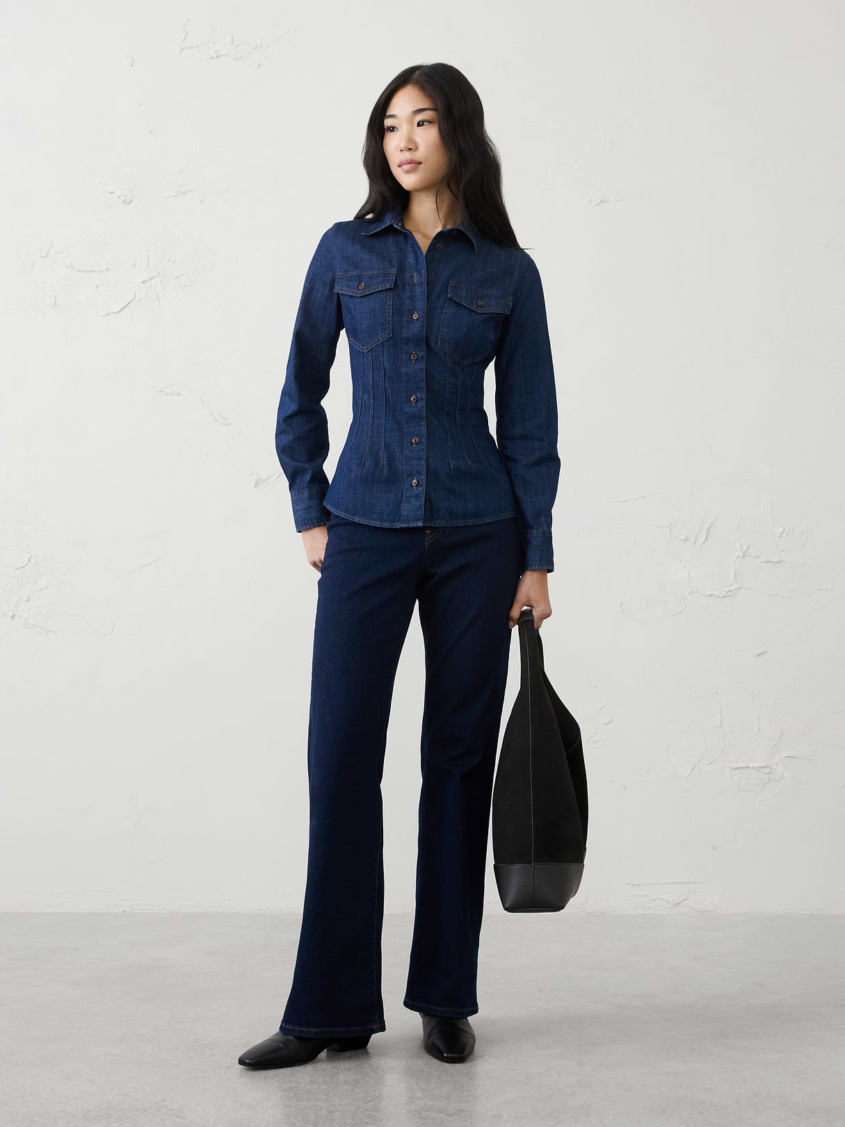 fitted denim shirt fitted denim shirt