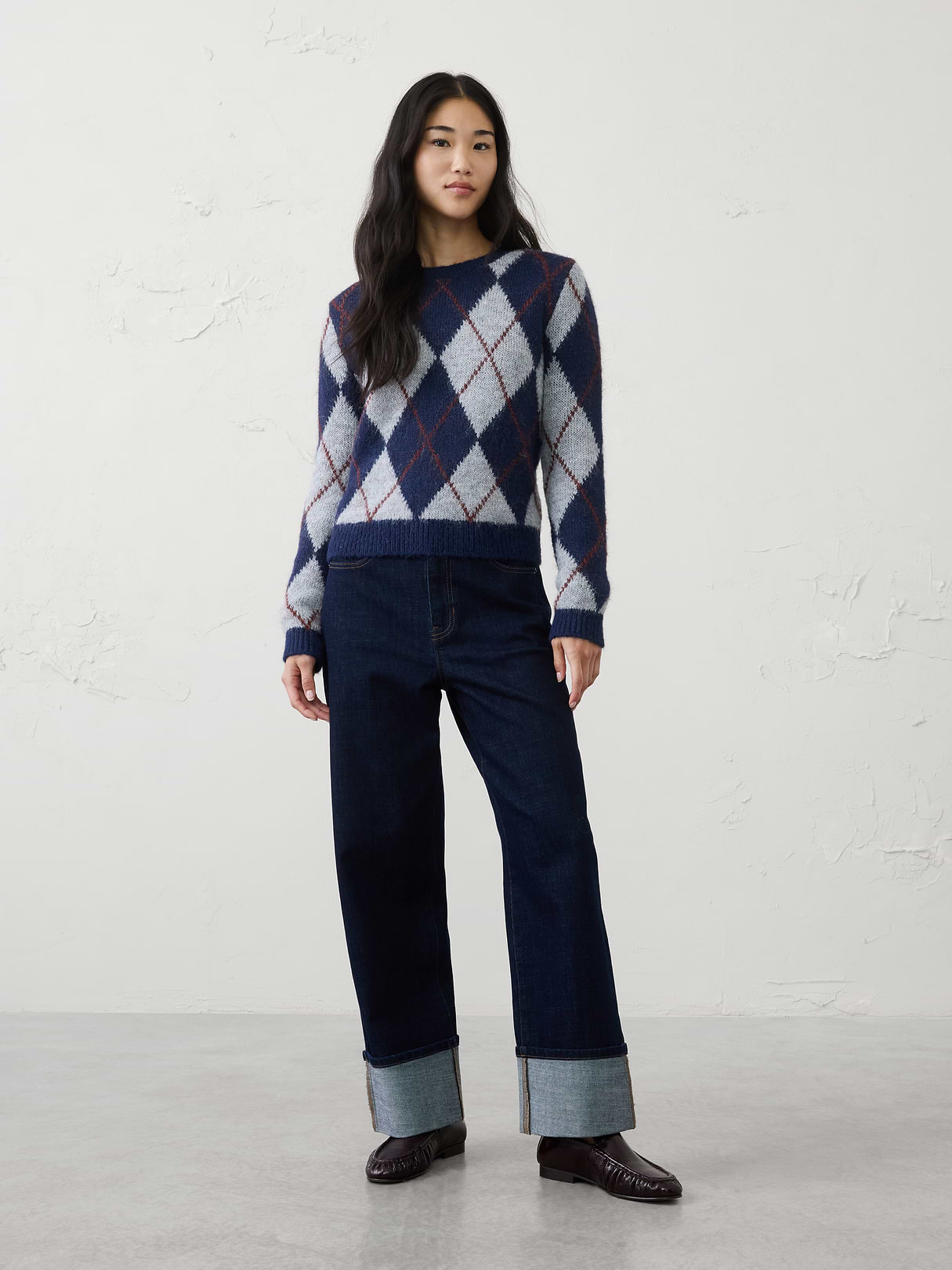 plush argyle sweater plush argyle sweater