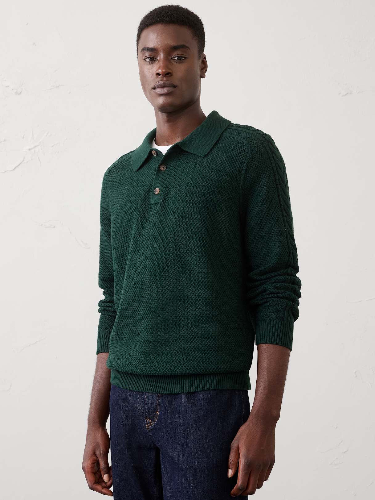 cable sweater polo cable sweater polo