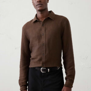 Витрина slim fit linen blend herringbone shirt