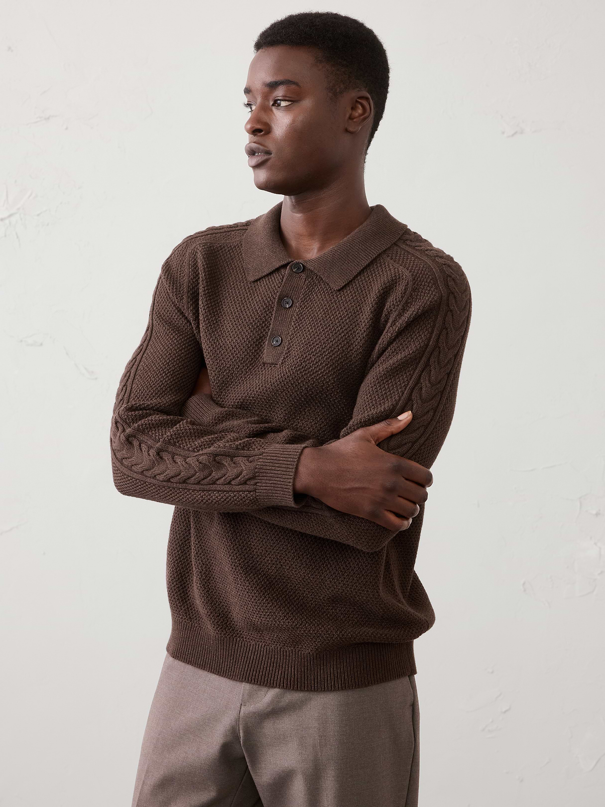 cable sweater polo cable sweater polo