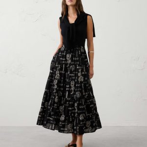 tiered maxi skirt