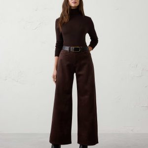 Витрина vegan suede wide leg high rise pant