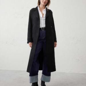 vegan suede long coat