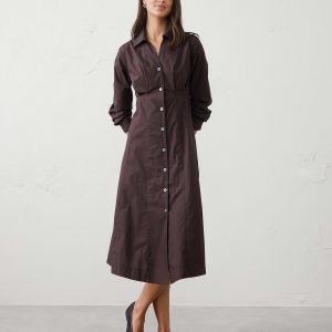 Витрина seamed waist midi shirtdress