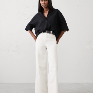 Витрина drapey twill collared popover top