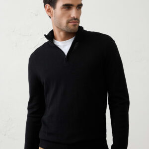 merino wool quarter zip sweater