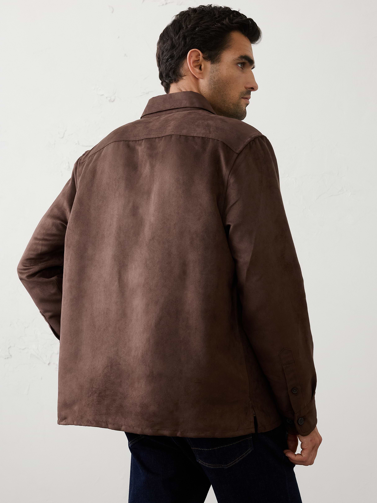 relaxed fit vegan suede overshirt relaxed fit vegan suede overshirt