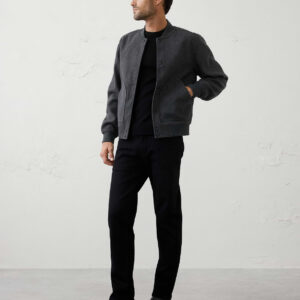 knit melton bomber