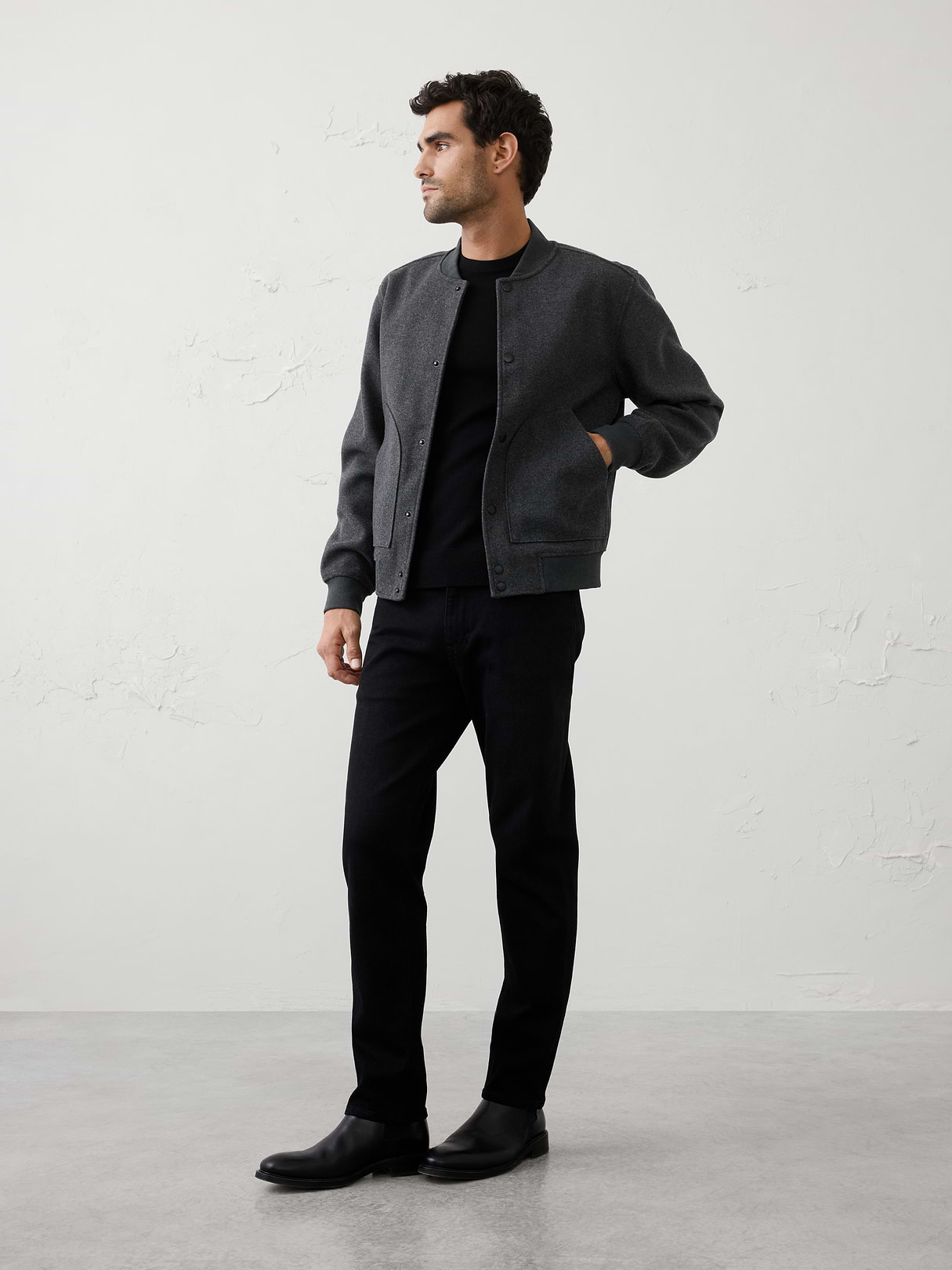 knit melton bomber knit melton bomber