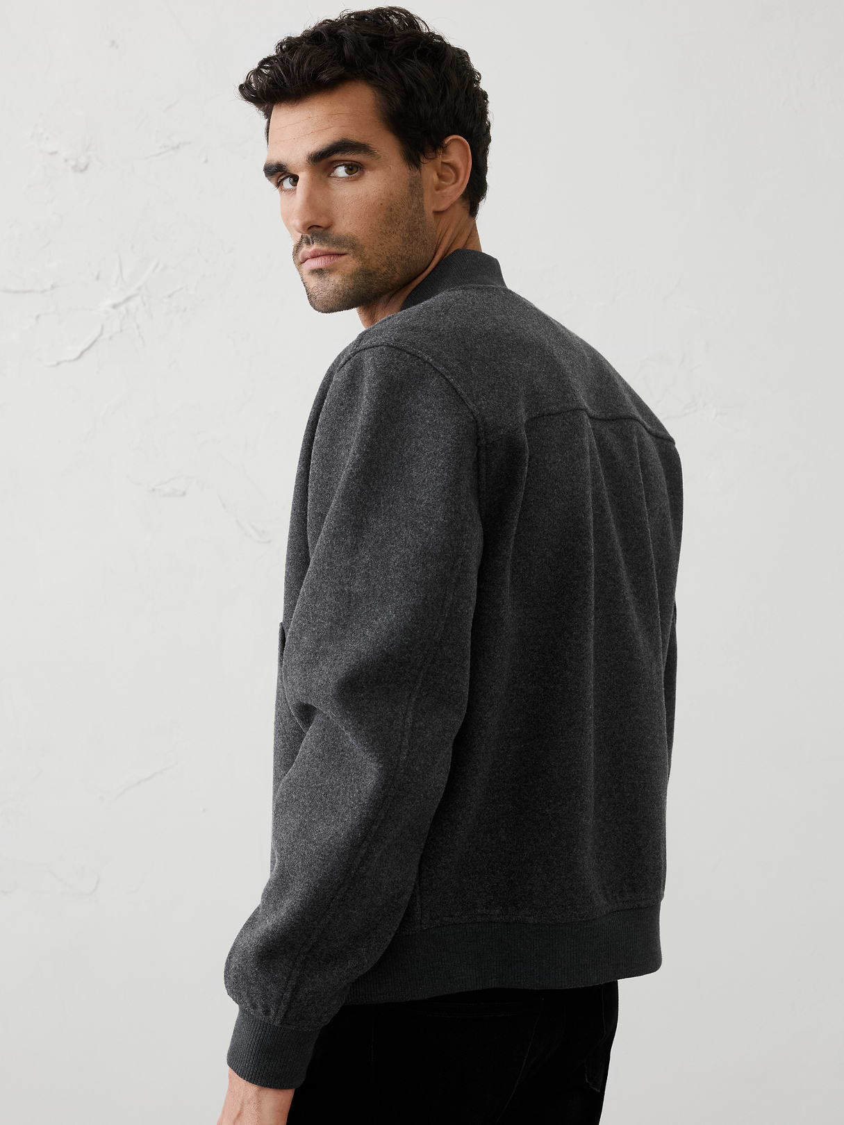 knit melton bomber knit melton bomber