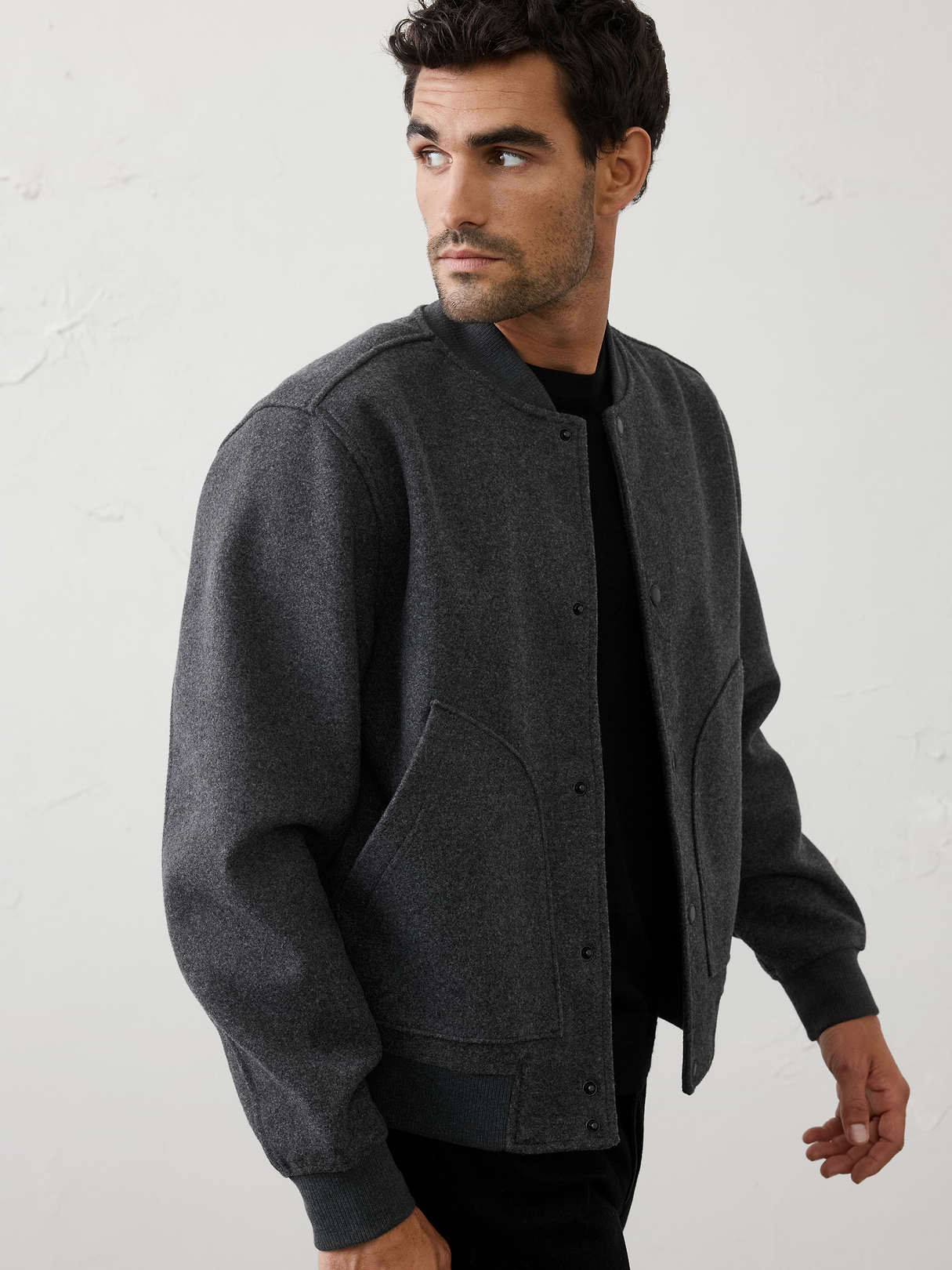 knit melton bomber knit melton bomber