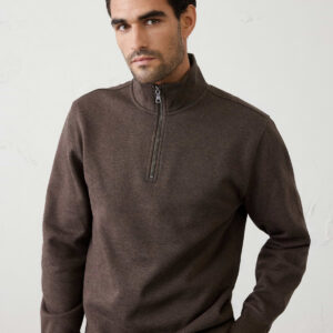 fleece quarter zip sweatshirt