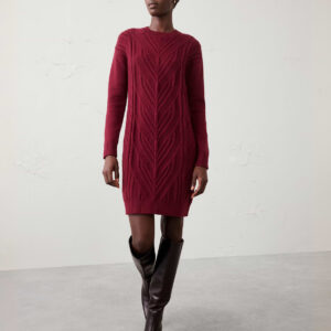 cable mini sweater dress
