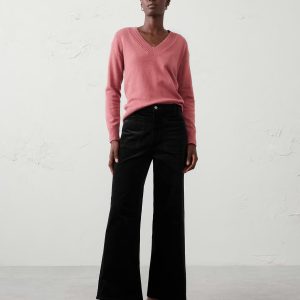 wide leg high rise corduroy patch pocket pant